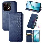 For ZTE Blade A35e 4G Cubic Grid Pressed Magnetic Leather Phone Case(Blue)
