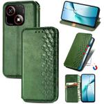 For ZTE Blade A35e 4G Cubic Grid Pressed Magnetic Leather Phone Case(Green)