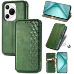 For Huawei Pura 70 Cubic Grid Pressed Magnetic Leather Phone Case(Green)