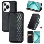 For Huawei Pura 70 Pro Cubic Grid Pressed Magnetic Leather Phone Case(Black)