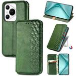 For Huawei Pura 70 Pro+ Cubic Grid Pressed Magnetic Leather Phone Case(Green)