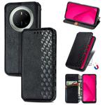 For Huawei Mate 70 Cubic Grid Pressed Magnetic Leather Phone Case(Black)