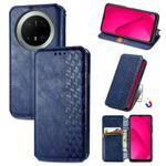 For Huawei Mate 70 Pro Cubic Grid Pressed Magnetic Leather Phone Case(Blue)