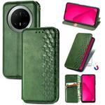 For Huawei Mate 70 Pro Cubic Grid Pressed Magnetic Leather Phone Case(Green)