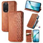For Huawei nova 13 Pro Cubic Grid Pressed Magnetic Leather Phone Case(Brown)