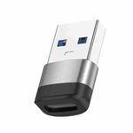 USB3.0 Male to USB-C / Type-C Female OTG Adapter 5Gbps Transmission(Silver)