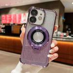 For iPhone  11 Invisible Holder Gradient Glitter Magsafe Phone Case(Dark Night Purple)