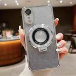 For iPhone XR Electroplated Holder Gradient Glitter Magsafe Phone Case(Silver)