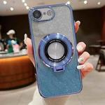For iPhone 7 / 8 / SE 2022 Electroplated Holder Gradient Glitter Magsafe Phone Case(Blue)