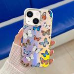 For iPhone 13 Electroplating Laser Butterfly Phone Case(Color Butterflies AB1)