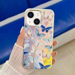 For iPhone 14 Electroplating Laser Butterfly Phone Case(Blue Butterflies AB4)