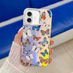 For iPhone 16 Plus Electroplating Laser Butterfly Phone Case(Color Butterflies AB1)