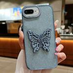 For iPhone 7 Plus / 8 Plus Electroplated Glitter 3D Butterfly TPU Phone Case(Yuanfeng Blue)