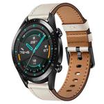 For Huawei Watch GT2 46mm 22mm SX Connector Metal Button Switch Leather Watch Band(Starlight)