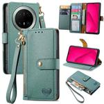 For Huawei Mate 70 Pro+ Love Zipper Lanyard Leather Phone Case(Green)