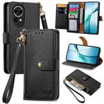 For Huawei nova 13 Love Zipper Lanyard Leather Phone Case(Black)