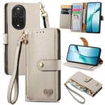 For Huawei nova 13 Pro Love Zipper Lanyard Leather Phone Case(Gray)
