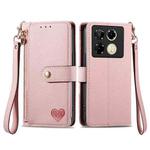 For Infinix Note 40 Pro 4G Love Zipper Lanyard Leather Phone Case(Pink)