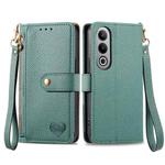 For OnePlus Nord  CE4 Love Zipper Lanyard Leather Phone Case(Green)