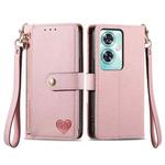 For OnePlus Nord N30 SE Love Zipper Lanyard Leather Phone Case(Pink)