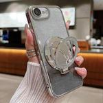 For iPhone 7 / 8 / SE 2022 Plated Mirror Holder Gradient Glitter MagSafe Phone Case(Gray)