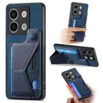 For Xiaomi Redmi Note 13 5G II K-shaped Slide Holder Card Slot Phone Case(Blue)