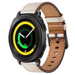 For Samsung Galaxy Gear Sport 20mm SX Connector Metal Button Switch Leather Watch Band(Starlight)