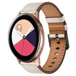 For Samsung Galaxy Watch Active 20mm SX Connector Metal Button Switch Leather Watch Band(Starlight)