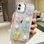 For iPhone 16 Plus 3D Flower Glitter Epoxy TPU Phone Case(Colorful Flowers)