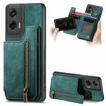For Motorola G Stylus 5G 2024 Retro Leather Zipper Wallet Back Phone Case(Green)