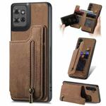 For Motorola Moto G Power 2025 5G Retro Leather Zipper Wallet Back Phone Case(Brown)