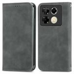 For Infinix Note 40 Pro  4G Retro Skin Feel Magnetic Flip Leather Phone Case(Grey)