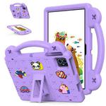 For Walmart ONN 10.1 Gen4 2024 Handle Kickstand Children EVA Shockproof Tablet Case(Light Purple)