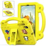 For Walmart Onn 7.0 Gen4 2024 Handle Kickstand Children EVA Shockproof Tablet Case(Yellow)