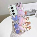 For Samsung Galaxy S23 FE 5G Electroplating Laser Butterfly Phone Case(Pink Butterflies AB2)
