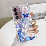 For Samsung Galaxy A14 5G Electroplating Laser Butterfly Phone Case(Blue Butterflies AB4)