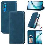 For OnePlus CE 4 Lite Retro Skin Feel Magnetic Flip Leather Phone Case(Blue)