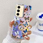 For Samsung Galaxy S24+ 5G Electroplating Laser Butterfly Ring Holder Phone Case(Color Butterflies AB1)