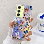 For Samsung Galaxy A34 5G Electroplating Laser Butterfly Ring Holder Phone Case(Color Butterflies AB1)