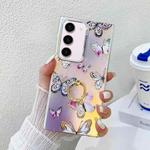 For Samsung Galaxy S23+ 5G Electroplating Laser Butterfly Ring Holder Phone Case(Pink Butterflies AB2)