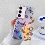 For Samsung Galaxy S23+ 5G Electroplating Laser Butterfly Ring Holder Phone Case(Black Butterflies AB5)