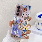 For Samsung Galaxy A14 5G Electroplating Laser Butterfly Ring Holder Phone Case(Color Butterflies AB1)