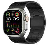 For Apple Watch Ultra 2 49mm Norman Buckle Stainless Steel Watch Band(Black)