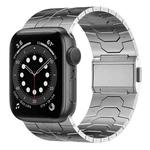 For Apple Watch Series 6 44mm Norman Buckle Stainless Steel Watch Band(Silver)