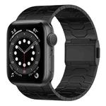 For Apple Watch Series 6 44mm Norman Buckle Stainless Steel Watch Band(Black)