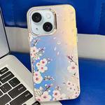 For iPhone 15 Electroplating Laser Flower Texture TPU Phone Case(Plum Blossom AH18)