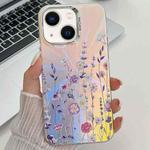 For iPhone 14 Electroplating Laser Flower Texture TPU Phone Case(Flower AH1)
