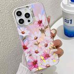 For iPhone 14 Pro Electroplating Laser Flower Texture TPU Phone Case(Cosmos Flower AH7)