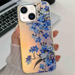 For iPhone 13 Electroplating Laser Flower Texture TPU Phone Case(Myosotis AH2)