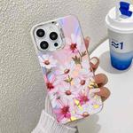 For iPhone 16 Pro Electroplating Laser Flower Texture TPU Phone Case(Cosmos Flower AH7)